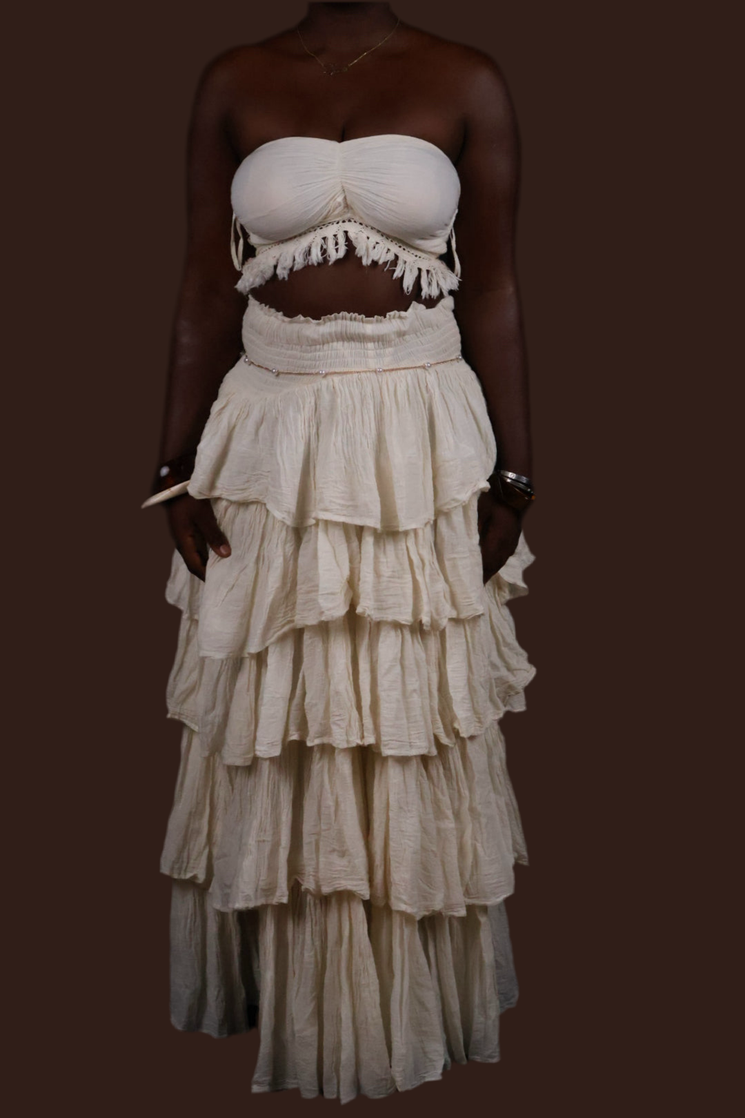 Lemon essence handmade Ayla Boho two pieces set.