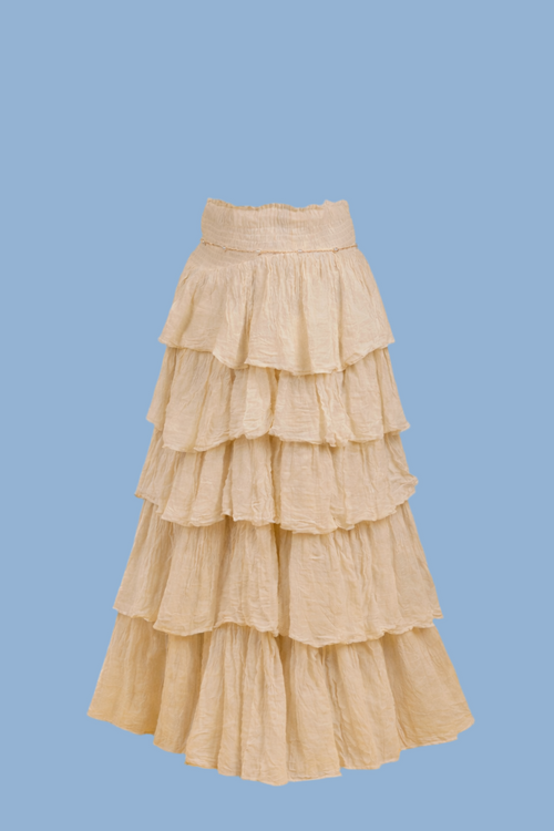 Boho layered long skirt